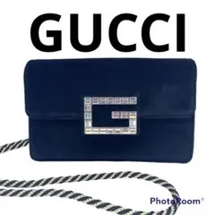 グッチ GUCCI ショルダーバッグ ブラック スエード レディース Gロゴ