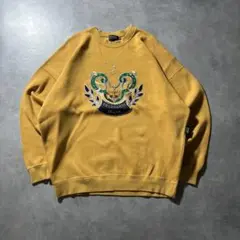 TRUSSARDI ワンポイントロゴ イタリア マスタードイエロー スウェット