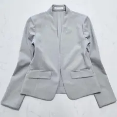 ピンキーアンドダイアン ノーカラージャケット ビジネス ポリエステル グレー38