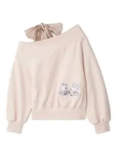 SNIDEL×foxy illustrationsワンショルリボンスウェット