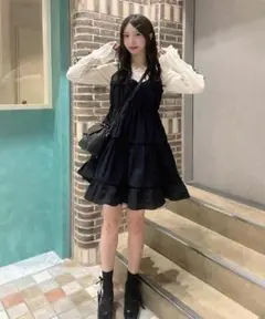 【WEB限定】レースティアードミニキャミワンピース