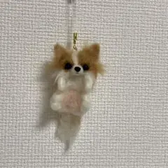シ*マ様 羊毛フェルト　チワワ　ストラップ