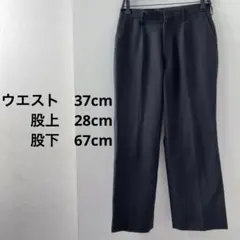 No.437 メンズ　スラックス　黒　ブラック　ストライプ　M L 長ズボン