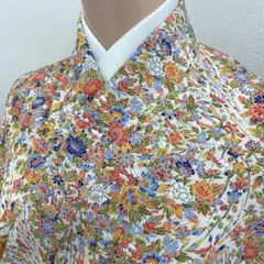 【着】19010o 小紋　古典花文様　しつけ付き　着物