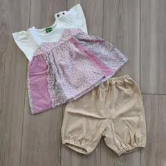 ラグマート フラワープリント トップスとショートパンツセット