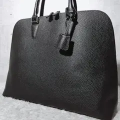 【極美品】ユナイテッドアローズ　レザーラウンドブリーフケース　ビジネス　ブラック