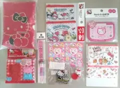 10点セット／HELLO KITTY／バッグ／蓋／箸／型抜／キーホルダー／シール