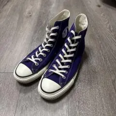 パープル キャンバス ハイカット スニーカー