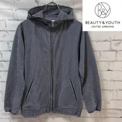 BEAUTY&YOUTH シアサッカー フード パーカー ◆