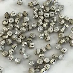 【250個】ヴィンテージ ラインストーン ボタン 6.4mm クリスタル
