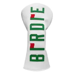 【新品】ゴルフヘッドカバー ドライバー用 BIRDIE 刺繍入り ホワイト