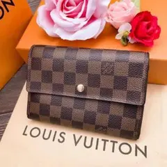 【美品】ルイヴィトン ダミエエベヌ ポルトフォイユエテュイパピエ 三つ折り財布