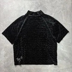 USED〈velor high neck t shirt black〉
