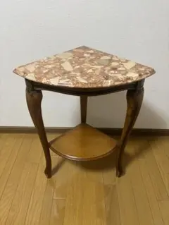 大理石の天板 イタリア製 コーナー コンソールテーブル 猫脚