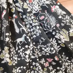リバティスカート ハンドメイド ヨシエ ブラック タナローン