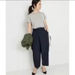 IENA リヨセルリネンルーズペグトップパンツ　イエナ