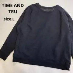 TIM AND ブラック TRU スウェット 長袖 黒 無地 トレーナー L