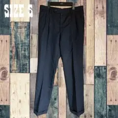 ダークグレー ストライプ スラックス テーパードパンツ　　サイズS 96AB5