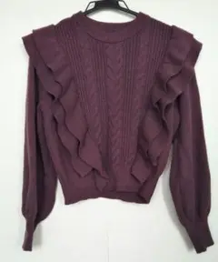 GRL ケーブル編みニットL rut584