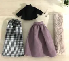 リカちゃ服 トップス★スカート★ジャンバースカート★ティペット★ピアス コーデ