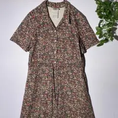 ローラアシュレイ ロングワンピース 総柄 花柄 レトロ 古着女子 大きい L