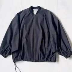 極美品 ビアズリー ドルマンボリューム ブルゾン ジップアップ フリー ブラック