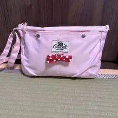 Lee ピンク ショルダーバッグ 通園バッグ　水玉リボン付き