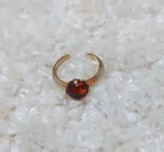 pomum amber croissant gold ring11号