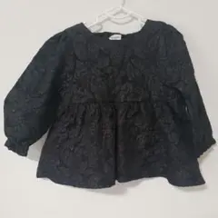 バースデイ☆ミラーベイ　新品未使用　長袖ブラックトップス　95サイズ