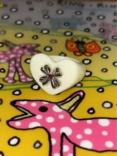 TOKOKKINO 白ハートのアクリルリング