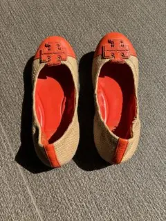 トリーバーチ⭐︎フラット/バレエシューズ ジュート＆レザー US5 22cm