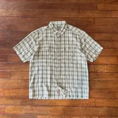 old Quick silver 半袖 チェック シャツ ボックスシルエット
