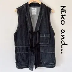 Niko and… ニコアンド C-1風デニムベスト ブラック 黒
