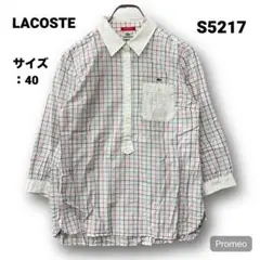 【即購入OK】LACOSTE プルオーバー七分袖シャツ サイズ40 チェック