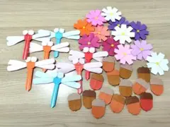 折り紙 コスモス、トンボ、どんぐり①