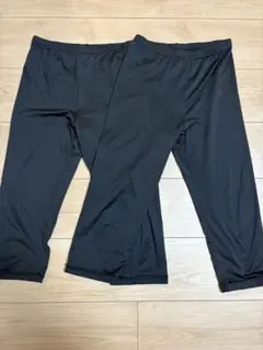 ブラック ストレッチレギンス　7部丈
