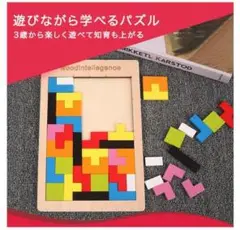 木製パズル 木のおもちゃ 頭を使う 脳トレ カラフル テトリス