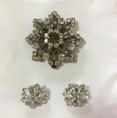 ブローチ イヤリング セット キラキラ