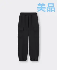 【美品】GU裏起毛スウェットカーゴプルオンパンツブラック【売り切れ商品】