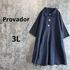 美品✨a4146【Provador】膝丈ワンピース 5分袖 二の腕カバー フレア