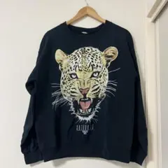 ヒョウ 顔 スウェット 古着