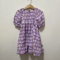 モイモルン moimoln 紫 ワンピース パフスリーブ