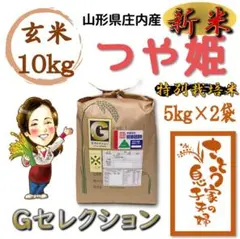新米 山形県庄内産 つや姫 玄米10kg Gセレクション 特別栽培米