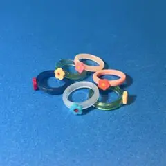 お花の指輪　レッド&グリーン