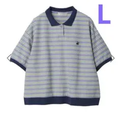 【美品】BEVERLY HILLS POLO CLUB ボーダー ポロシャツ L