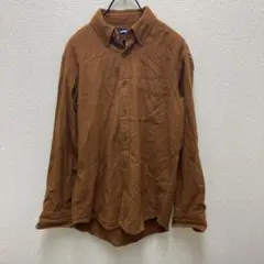 LANDS’ END ネルシャツ 長袖 ブラウン　Sサイズ