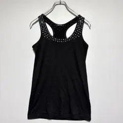 ワンウェイ/one way ブラック タンクトップ ストーン装飾 美品　ラメ