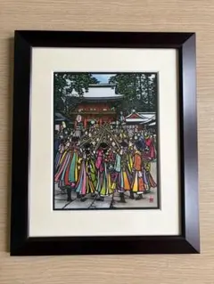 美品⭐︎切り絵　鹿島神宮　祭頭祭　鹿嶋アントラーズしかおデザイン入り