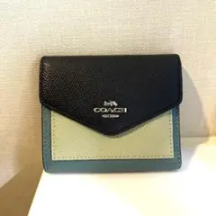 COACH 二つ折り財布 紺 青 水色 寒色