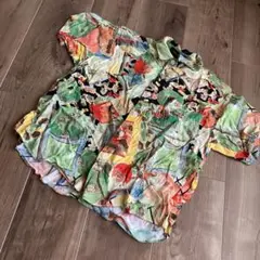 ヴィンテージ　柄シャツ　個性的　派手　130
